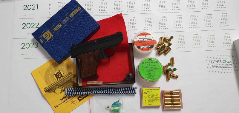 alte Fertigung, Röhm RG8 Kal. 8mm PTB 412 Beschuss II mit orig. Verpackung & Zubehör – Bild 2