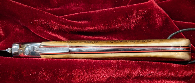 DNC "Athos" – RWL34 | Mammutelfenbein | Scrimshaw Gravur Bär | Exklusives Sammlermesser | Jagdmesser – Bild 6