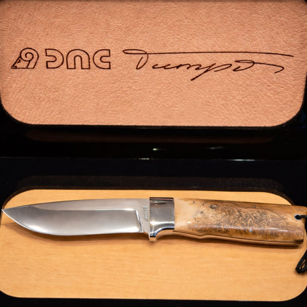 DNC "Athos" – RWL34 | Mammutelfenbein | Scrimshaw Gravur Bär | Exklusives Sammlermesser | Jagdmesser – Bild 5