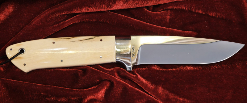DNC "Danton" – RWL34 | Scrimshaw Rothirsch | Exklusives Jagdmesser | Mammutelfenbein | Sammlermesser – Bild 3