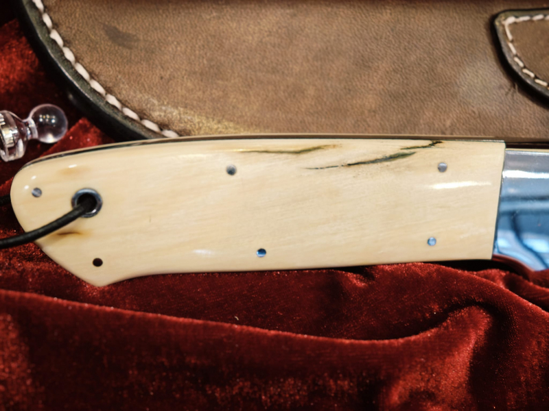 DNC "Danton" – RWL34 | Scrimshaw Rothirsch | Exklusives Jagdmesser | Mammutelfenbein | Sammlermesser – Bild 4