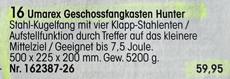 Geschossfangkasten Hunter umarex Stahl-Kugelfangkasten mit 4 Klappenten Kugelfangkasten schwarz – imaginea 3