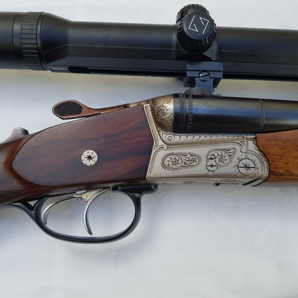 Drilling Krieghoff Trumpf Kal. 12/70 7x65R 22 Hornet Zeiss Zielfernrohr 3-12x56 mit Leuchtpunkt – Bild 6