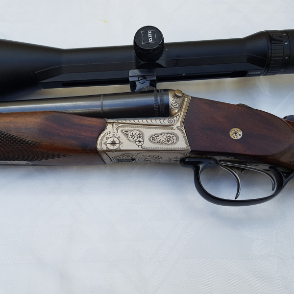 Drilling Krieghoff Trumpf Kal. 12/70 7x65R 22 Hornet Zeiss Zielfernrohr 3-12x56 mit Leuchtpunkt – Bild 5