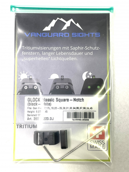 GLOCK Classic Tritium Visier Vanguard Sights Square-notch High – Bild 5