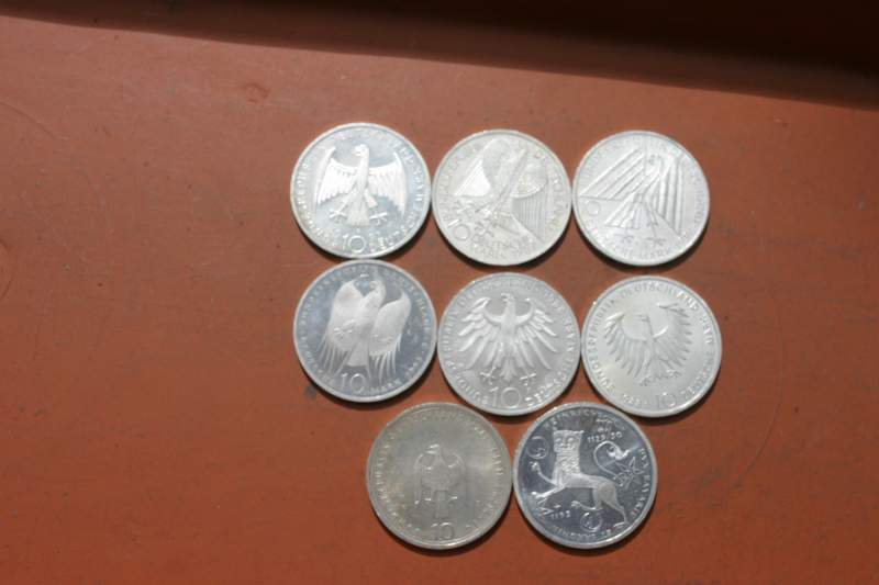 Silber Münzen alte 10 DM Sonderprägungen von 87-96 – Bild 2