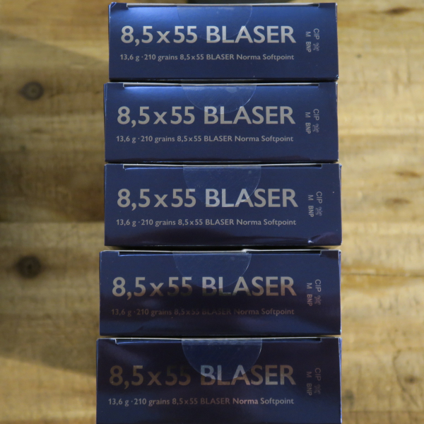orignal BLASER / NORMA 8,5x55 BLASER MAGNUM 210gr 13,6g SOFTPOINT MUNITION 100 PATRONEN - ein LOS – Bild 2