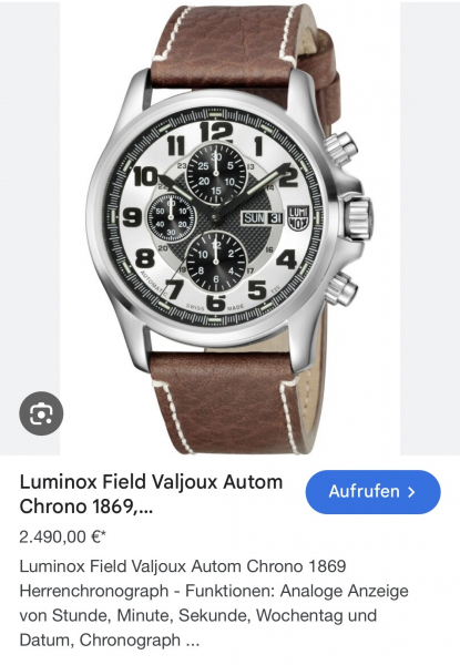 LUMINOX Field Valjoux Autom Chrono 1869 – afbeelding 5