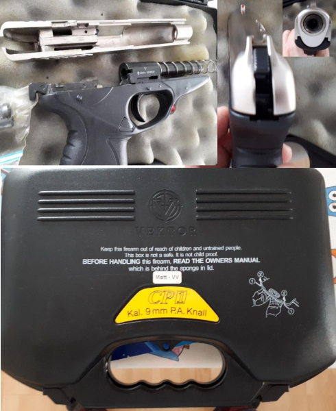 RARITÄT Röhm Vektor CP1 cal. 9mmPAK Vernickelter Schlitten mit koffer – obrázek 2