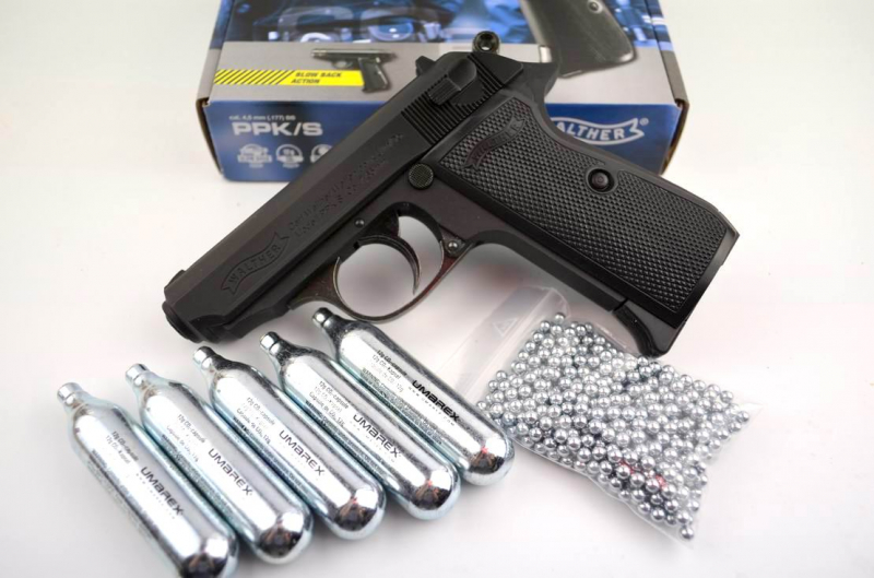 Der Klassiker!!! Walther PPK/S mit Blow Back System * 4,5 mm BB´s * mit Starterpaket – Bild 1
