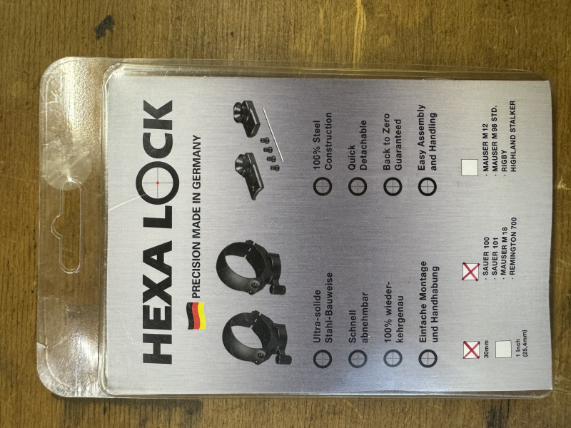 Hexalock Montage für Sauer 100/101 Mauser M12/M18 Hexalock Montage 30mm – Bild 2