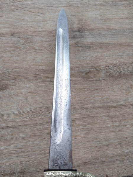 Seltenes Polizei-Seitengewehr Alexander Coppel Solingen S.Br.I.130 Breslau. Nummerngleich, geätzt. – billede 4