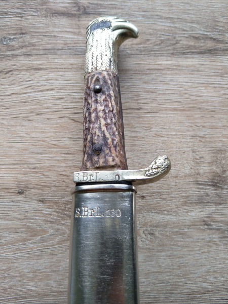 Seltenes Polizei-Seitengewehr Alexander Coppel Solingen S.Br.I.130 Breslau. Nummerngleich, geätzt. – billede 5