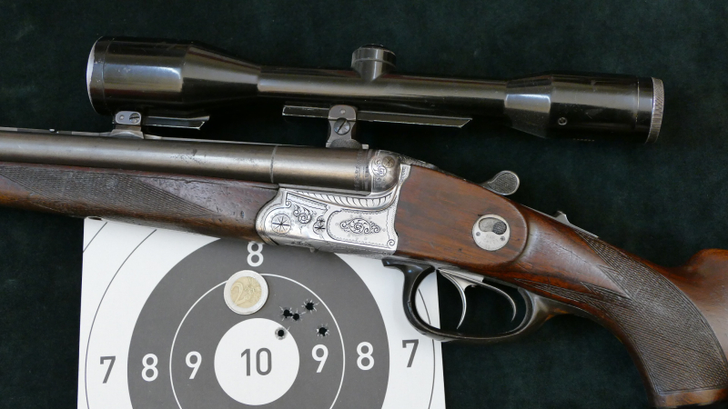 Krieghoff Drilling Trumpf, Kal. 7x65R u. 16/70, super Schußleistung!! – afbeelding 2