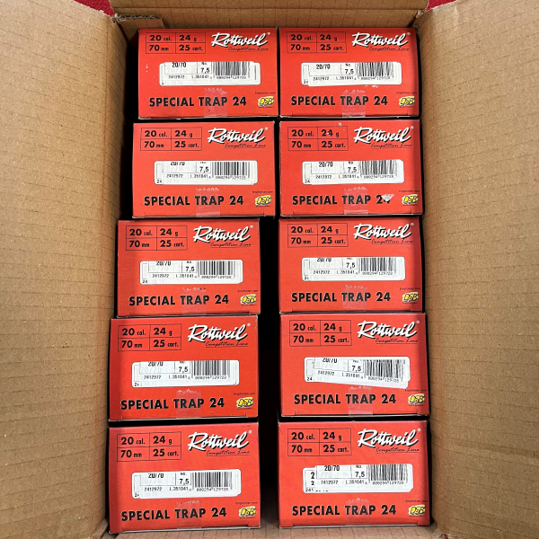 Rottweil Special Trap 24 – Kaliber 20/70 – 24g – 2,4mm - Nr. 7,5 - 250 Schuss - inkl. Versand – billede 2