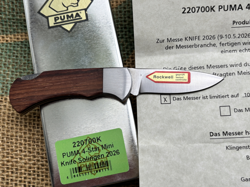 PUMA x KNIFE Solingen 4 Star Mini Taschenmesser. Limited 100 Stck. Palisanderholz – Bild 2