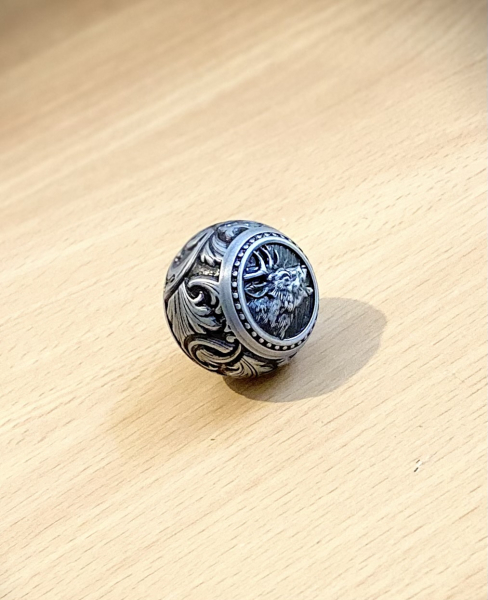 KAMMERGRIFFKUGEL Hirschkopf - Boule de levier cerf – Bild 3
