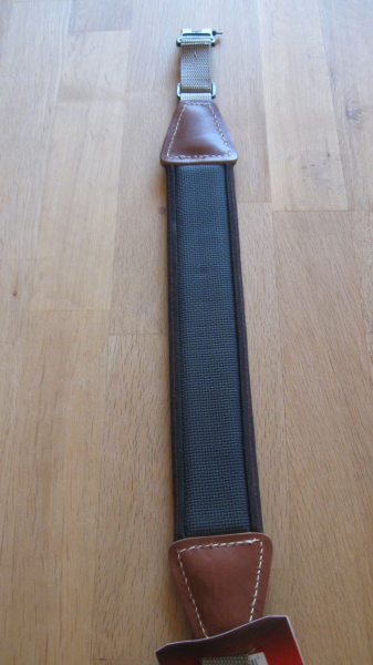 Orig.Hornady Gewehrtrageriemen, Leder, Rückseite Neopren, mit Hogue Verschluss, neu! – Bild 3