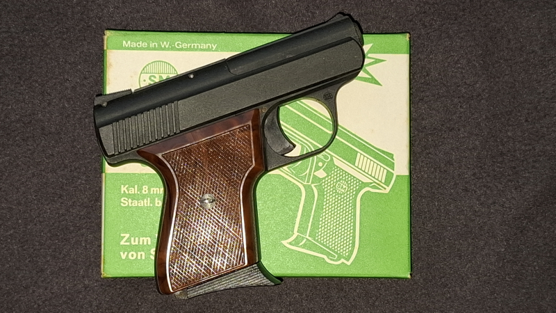 SRS-Pistole Rhöner Mod.SM15 Kal.8mmK. PtB 83/2 OVP – Bild 2
