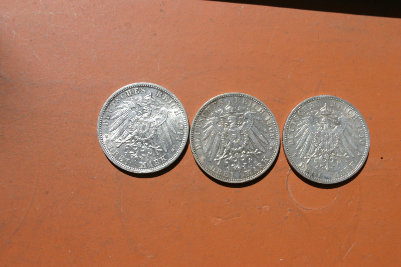 Silbermünzen 3 Reichsmark Preussen Hamburg Preussen – kuva 2