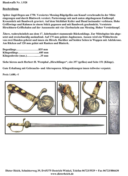 Fürstlicher Jagd-Degen – Bild 2
