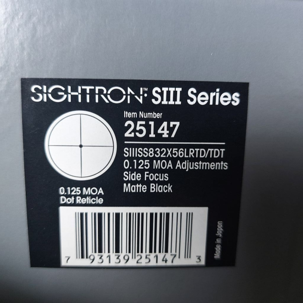 Sightron SIII 8-32x56 Long Range Zielfernrohr mit Dot-Absehen – billede 3