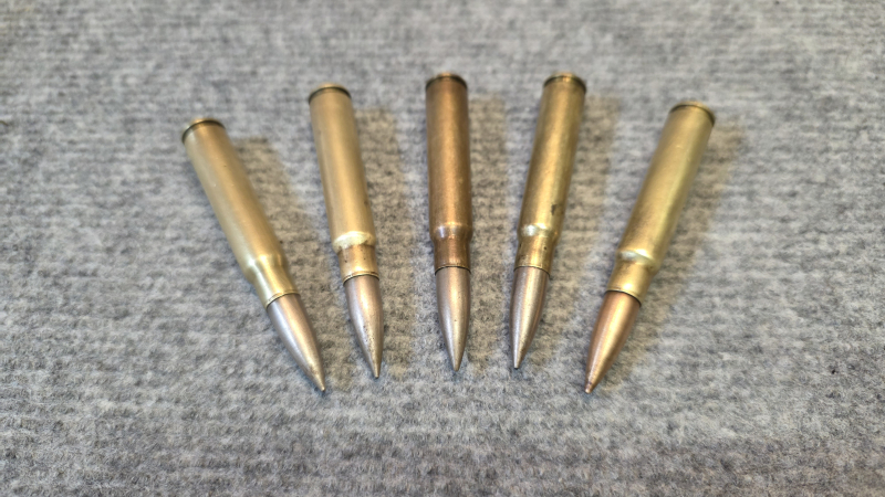 5 originale deutsche Militärpatronen Kal. 7,9 × 57 (8×57 IS) – Kaiserreich / Erster Weltkrieg (1911– – Bild 2