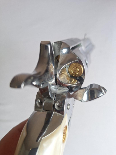 Colt SAA .45 Peacemaker - seltener Westernrevolver - Deko - Nickel Finish – Bild 4