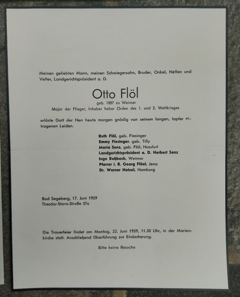 Historischer Nachlass Otto Flöl – Major d. R. / Flieger WW1 WW2 – Sign. Gedichte & Fotos) – Bild 2