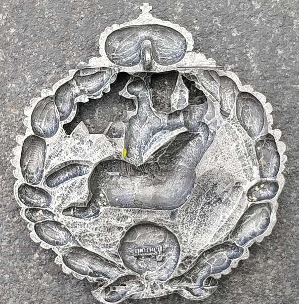 Reservisten-Relief Medaillon 1. Bad. Leib-Dragoner-Reg. Nr. 20 (1870/71) - Zinn/Guss Dinzky – Bild 2