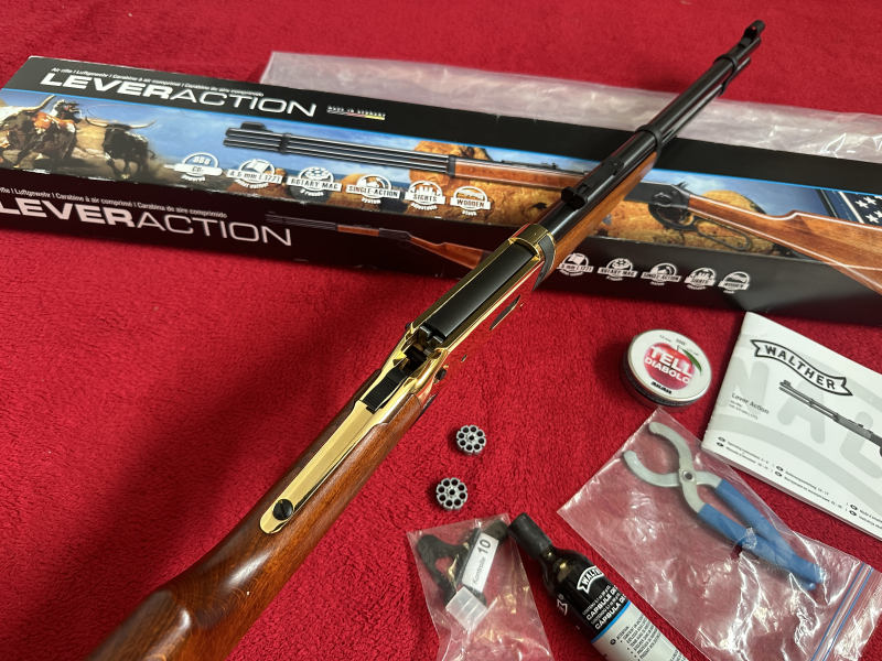 +++Walther Lever Action -Sondermodell GOLD-Fells Fargo long -4.5 mm NEU aus Sammlung+Zubehör Western – Bild 6