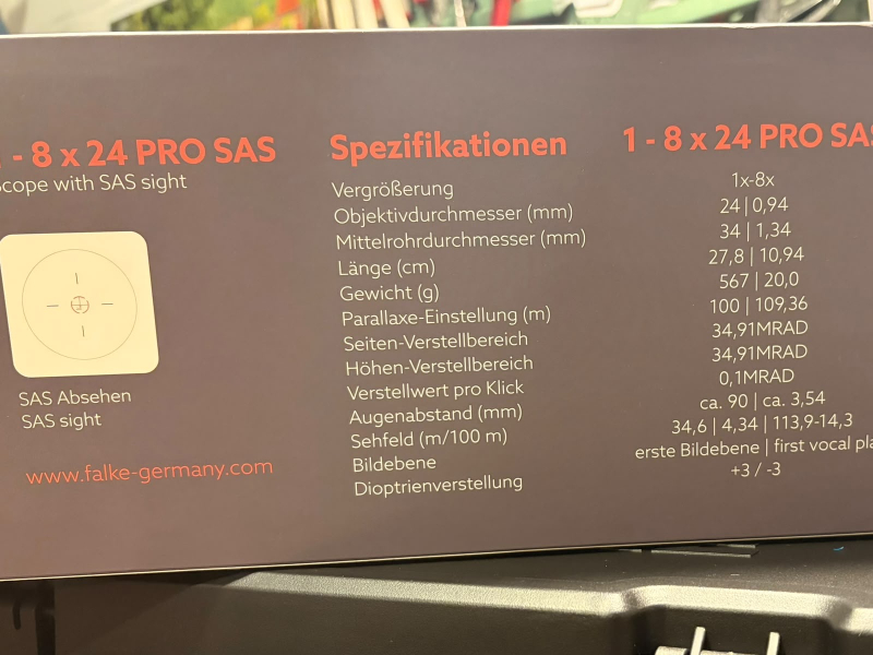 Falke 1-8x24 PRO-Serie Gen2 FFP mit SAS-Absehen – Bild 4