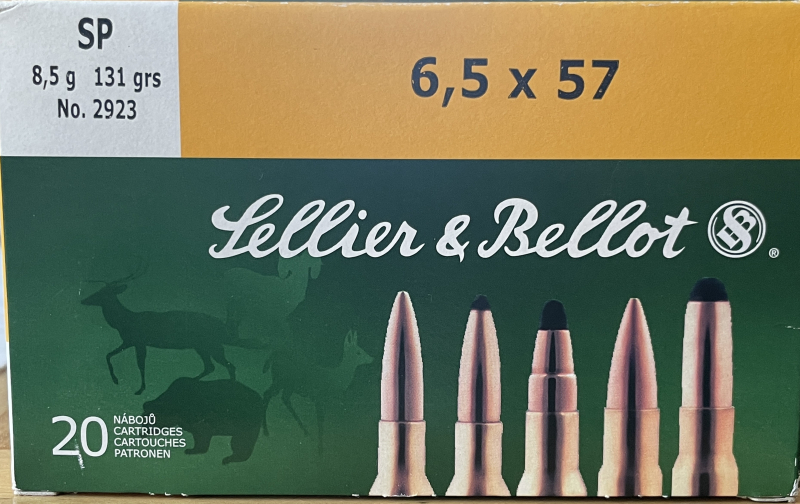 Jagdpatrone, Büchse: 6,5 x 57, 8,5g,131 grs; S§B – billede 2