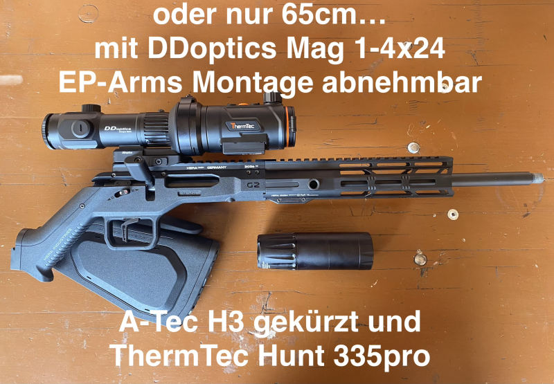 3,7Kg 92cm Komplettpaket Hera H6 .223Rem DDoptics Mag 1-4x24 ThermTec 335pro A-Tec H3 – Bild 3