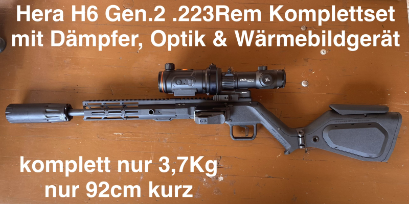 3,7Kg 92cm Komplettpaket Hera H6 .223Rem DDoptics Mag 1-4x24 ThermTec 335pro A-Tec H3 – Bild 2