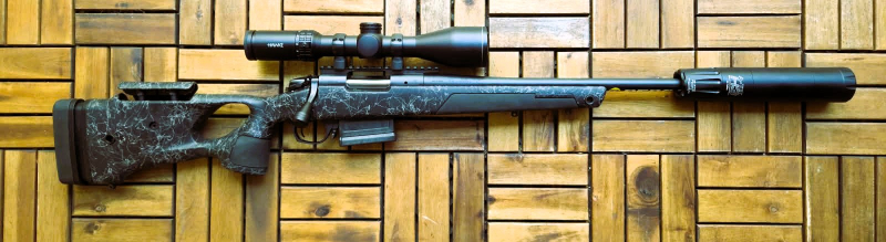 Bergara BA14 Repetierbüchse, Kal. .308 Win. Hawke ZF 2,5-10x50,Schalldämpfer A-Tec H3 – Bild 3