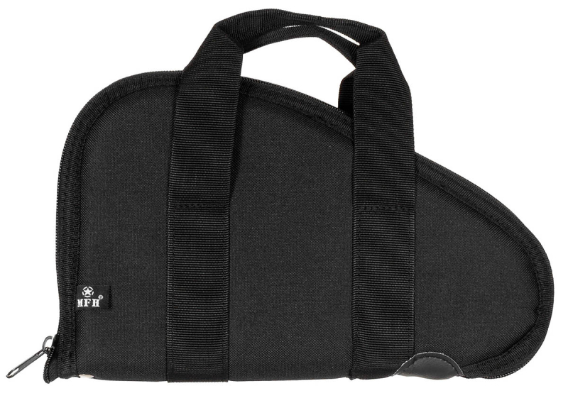 Pistolentasche SCHWARZ SMALL (30cm) MIT TRAGEGRIFF - gefüttert + abschließbar - Waffentasche – снимка 1