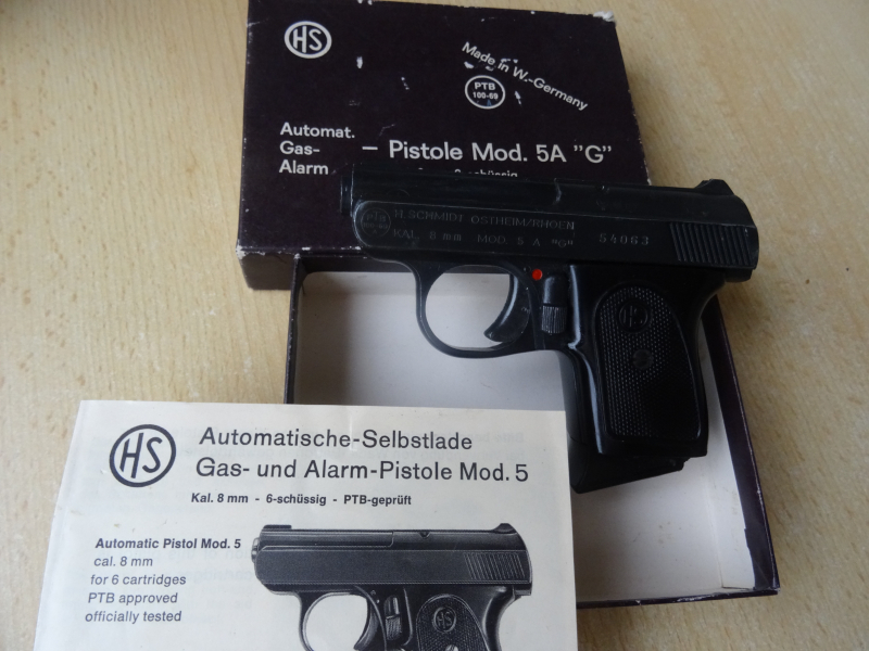 Rarität-Pistole HS-Mod.5 A-G Kal 8mm-PTB 100-69 – Bild 1