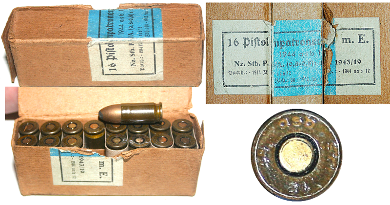Wehrmacht Päckchen 9 mm Pistolenpatronen 08 m E – Bild 1