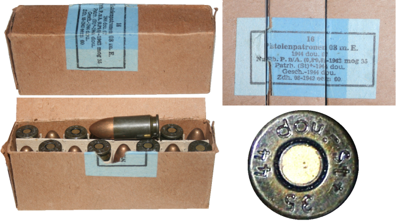 Wehrmacht Päckchen 9 mm Pistolenpatronen 08 m E – Bild 1