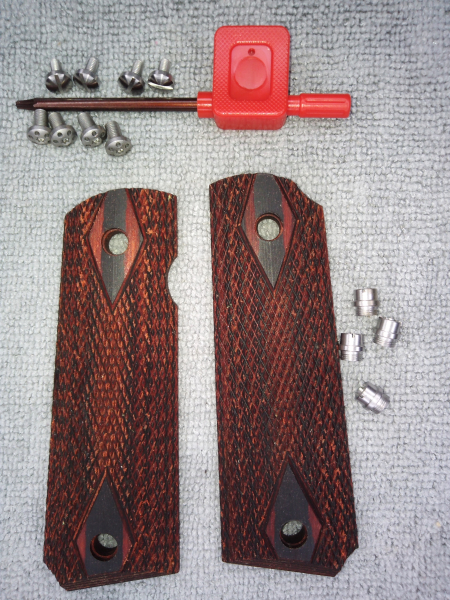 Griffschalen für 1911er Pistolen mit Gewindebushings und Schrauben – Bild 1