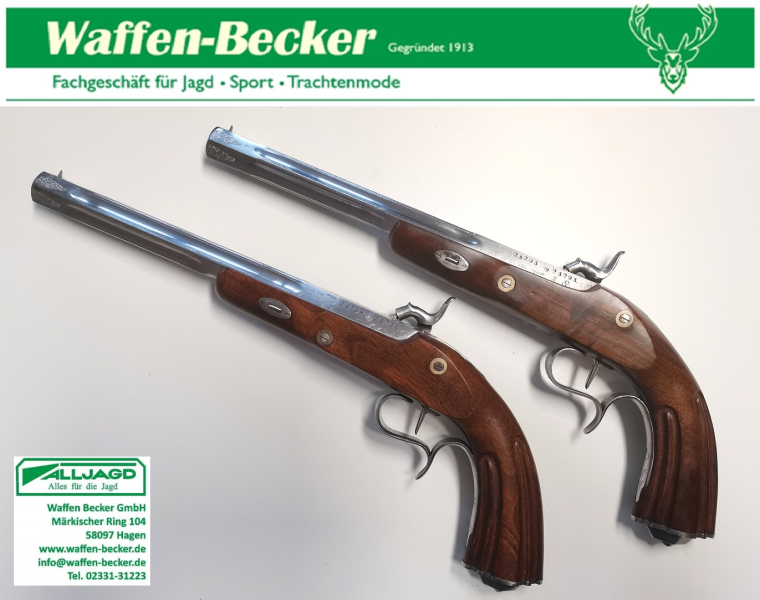 Duellpistolen-Set (Perkussionspistolen), Holzschatulle + Zubehör, Ardesa, Kal. .44 BP – Bild 3