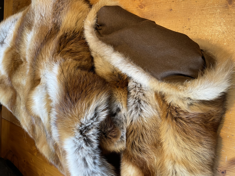 Pelz Decke aus Rotfuchs Fell Tagesdecke, Felldecke 130x200cm – Bild 4