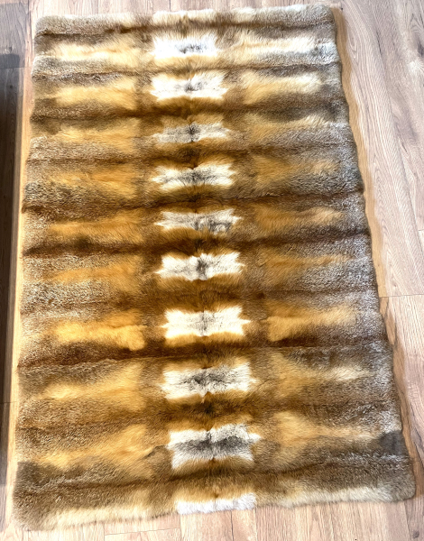 Pelz Decke aus Rotfuchs Fell Tagesdecke, Felldecke 130x200cm – Bild 3
