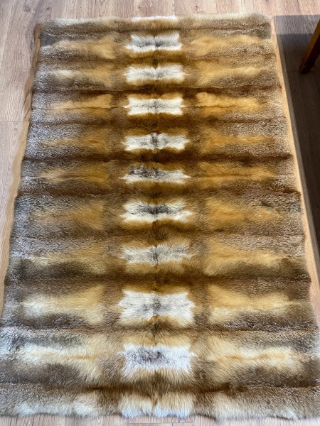 Pelz Decke aus Rotfuchs Fell Tagesdecke, Felldecke 130x200cm – Bild 2