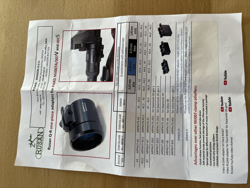 Klemmadapter für Pard NV007S – slika 2