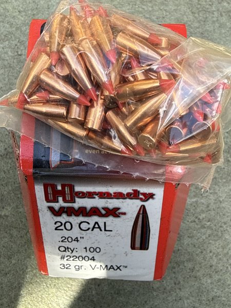 87 Hornady V-Max 20 CAL, .204“, 32 GR Geschosse – Bild 1