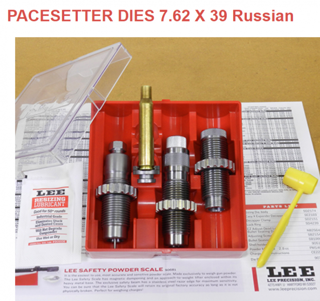 LEE 3-Die-Pacesetter Langwaffen Matrizensatz-SET Full-Length | 7,62x39 RUSSIAN 7.62 x 39 #90565 NEU – Bild 1
