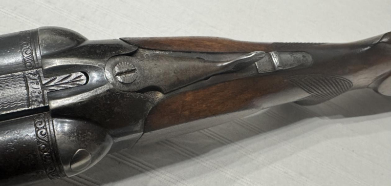 Geco Doppelflinte 16/70 – 2,9 kg, 74-cm-Läufe, Gravur & deutsche Backe – Bild 4