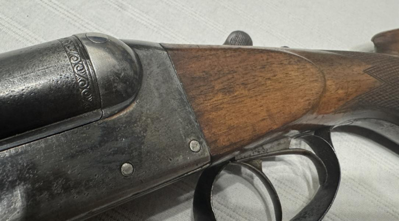 Geco Doppelflinte 16/70 – 2,9 kg, 74-cm-Läufe, Gravur & deutsche Backe – Bild 3